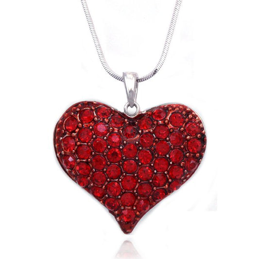 Red Small Heart Crystal Pave Pendant Necklace Valentine's Day w/ GIFT BOX - Walmart.com