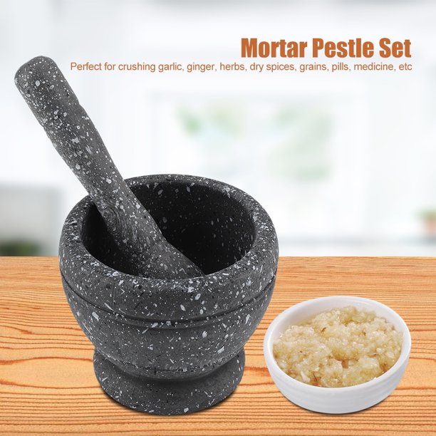 Granite Mortar and Pestle Set - Perfect for Crushing and Grinding Herbs and Spices to Maximize Flavor, Easy to Use & Clean, Solid Stone