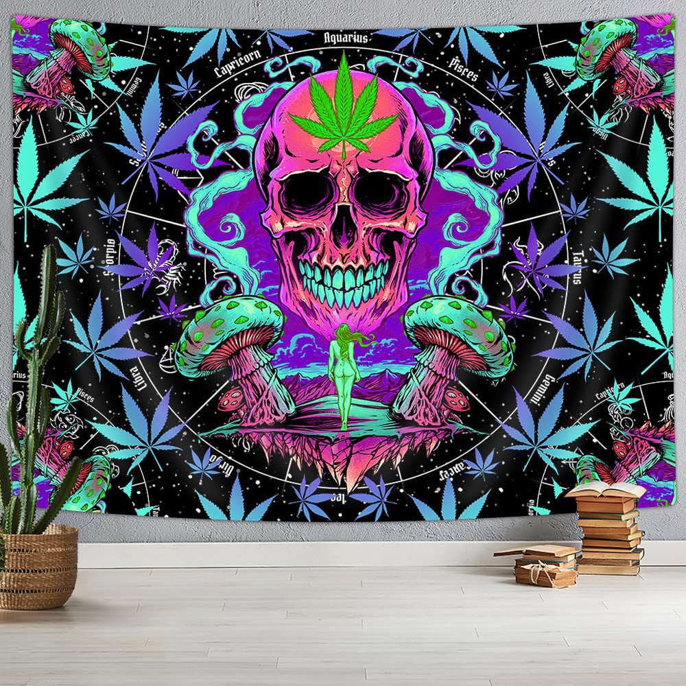 Trippy Skull Tapestry 60X40IN