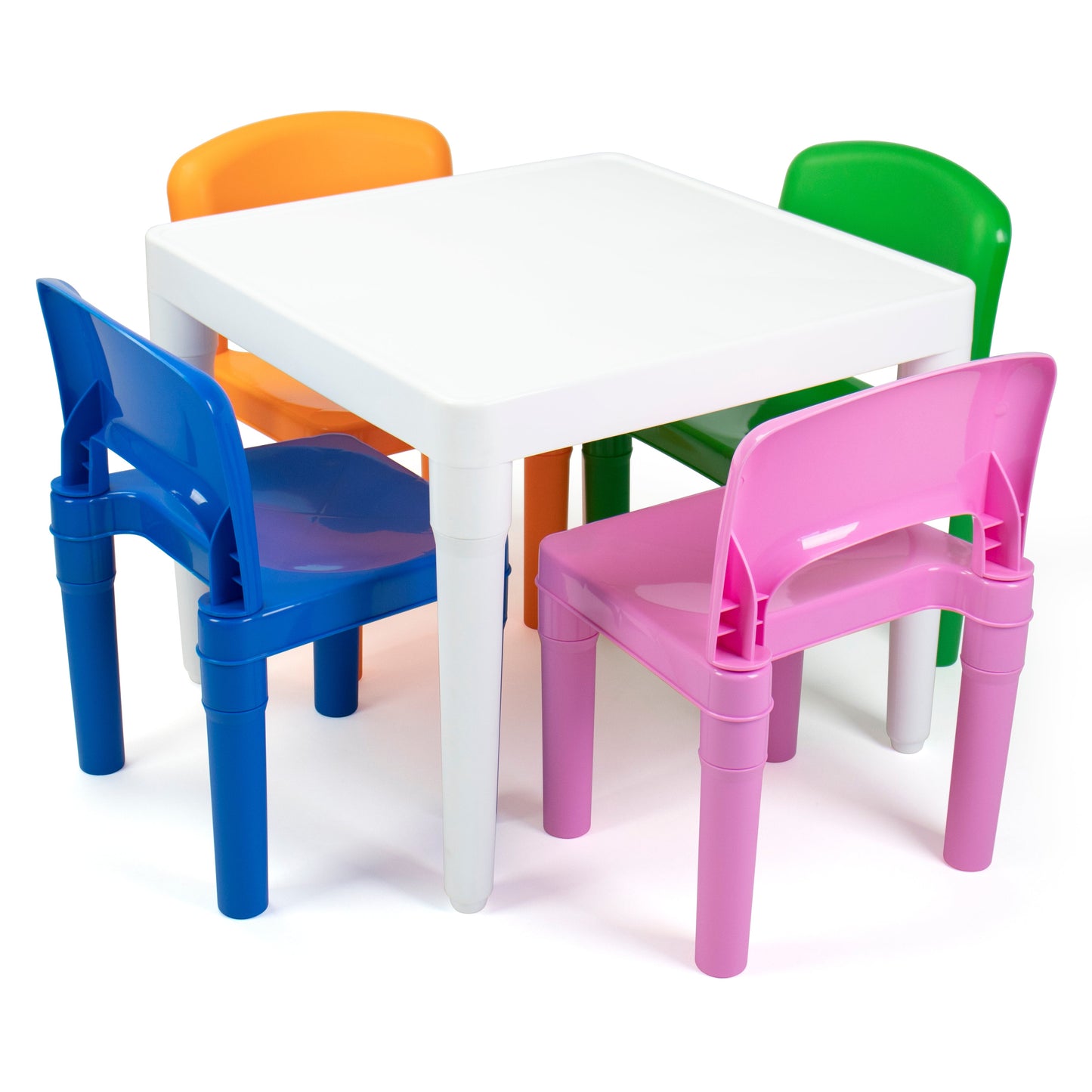 5-Piece Plastic Dry-Erase Table & Chair Set with Eraser