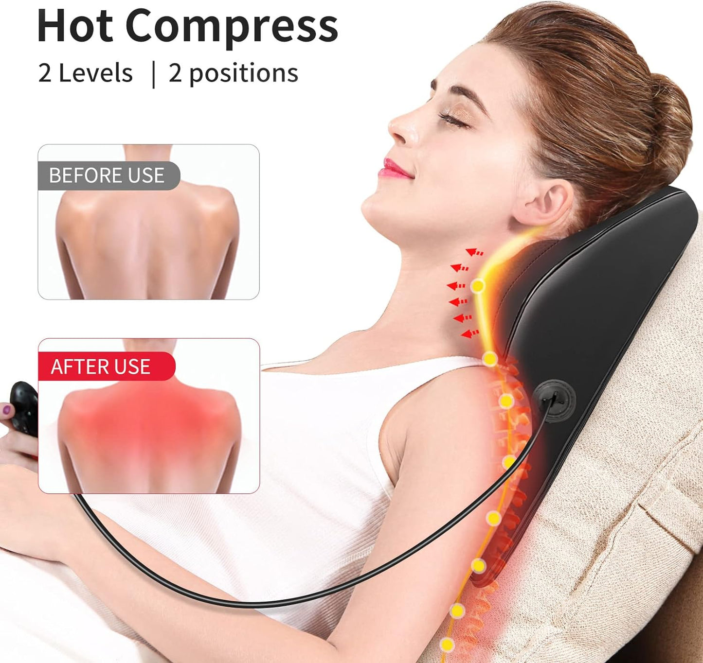 t Back Massager with Heat, Massagers, 3D Kneading Massage Pillow for Back, Neck, Shoulder, Leg Pain Relief, Gifts for Men Women Mom Dad, Stress Relax at Home Office and Car