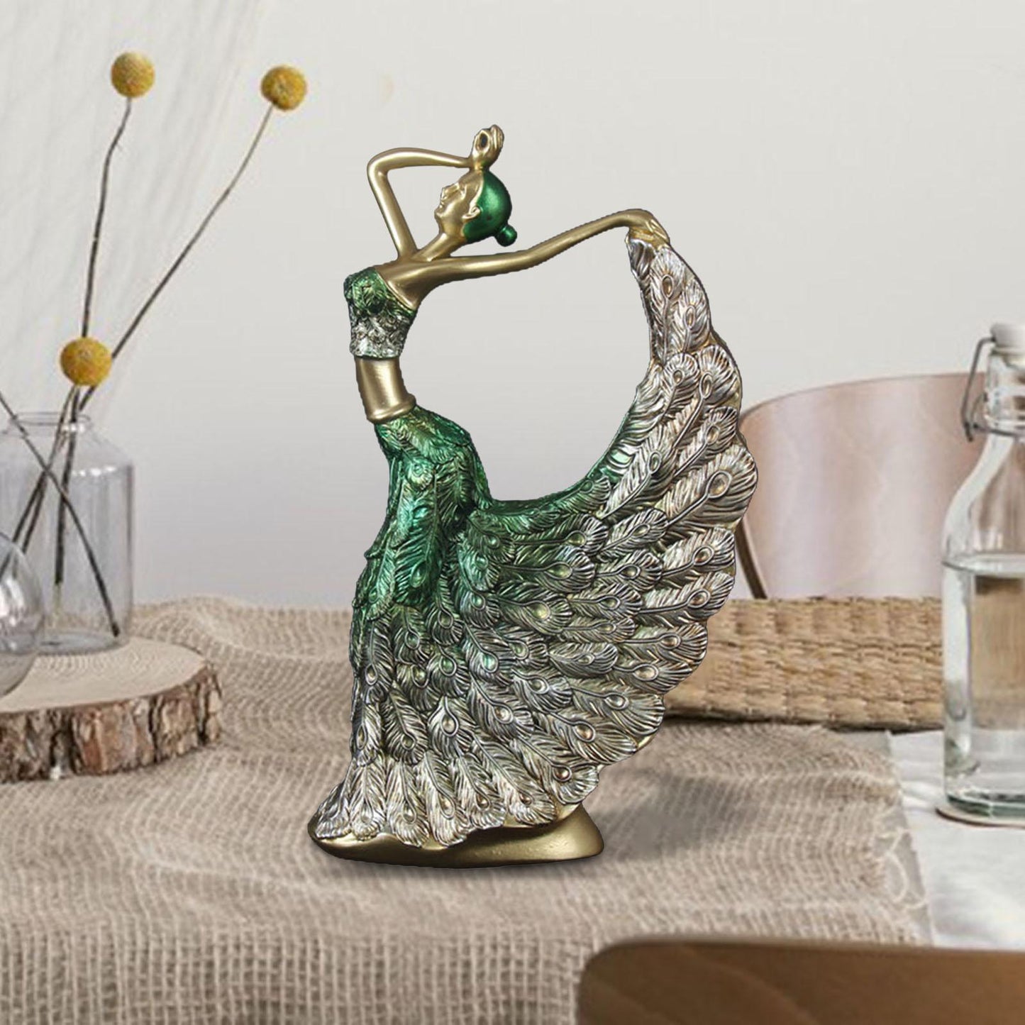 Peacock Dancer Figurine Art Statue Home Decoration