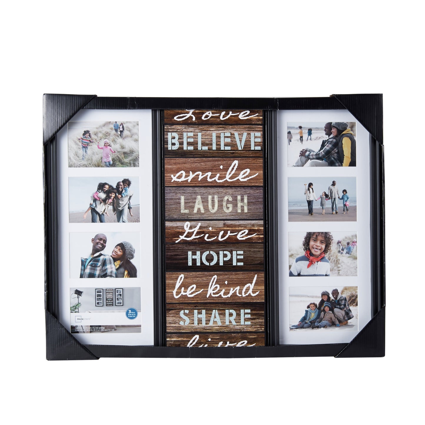 Collage Picture Frames w/ Sentiment Plaque in Black