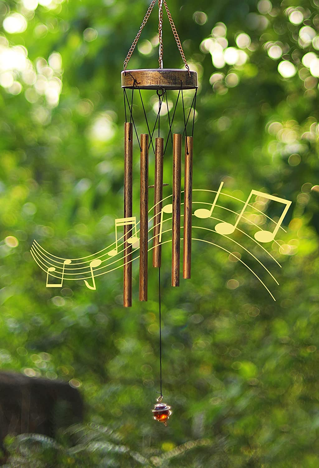 Solar Wind Chimes Cracked Glass Balls for Outdoor Garden Decoration