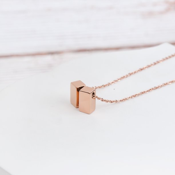 Step Mom Gift, Gift for Other Mom, Cube Necklace Gift for Mothers Day- Rose Gold