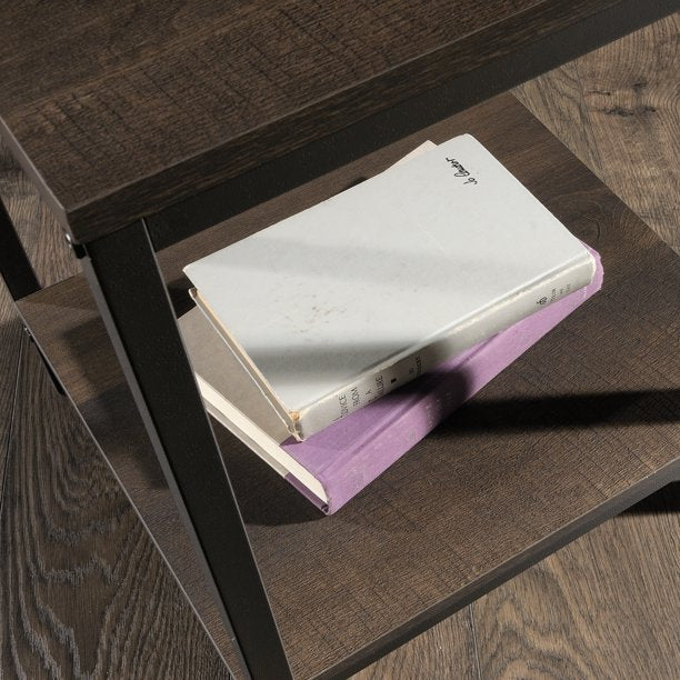 Curiod Square Metal Frame End Table, Smoked Oak Finish