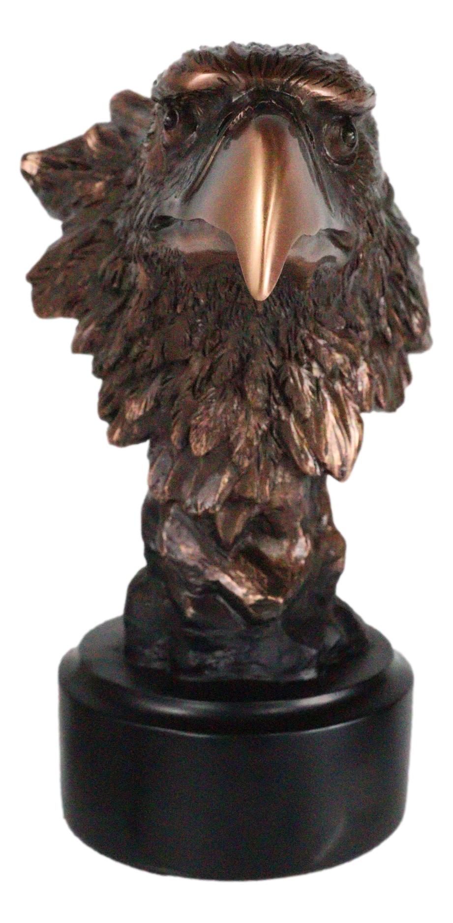 American Bald Eagle Head Bust Electroplated Bronze Figurine