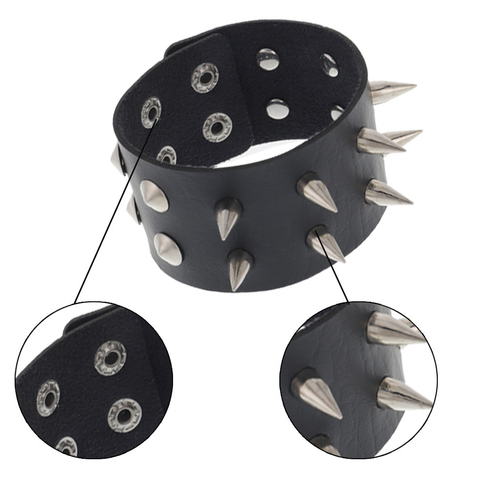 6 Pcs Men's Punk Studded Bracelet