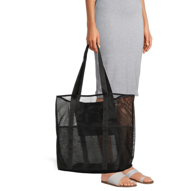 Women's Mesh Beach Tote Bag, 2-Pack Tropic Orange Spirit / Black