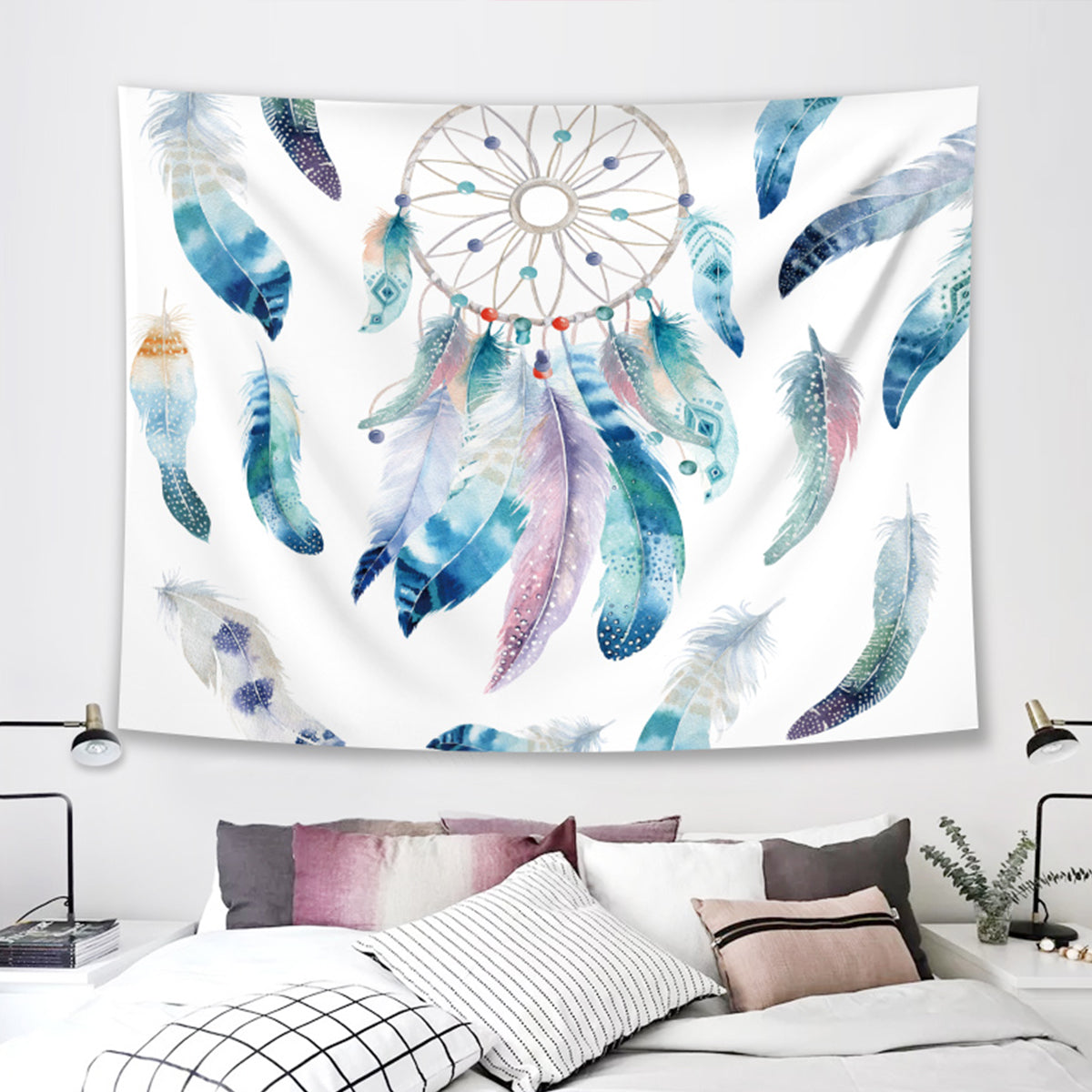 59x51" Colorful Dream Catcher Feather Printed Wall Decor