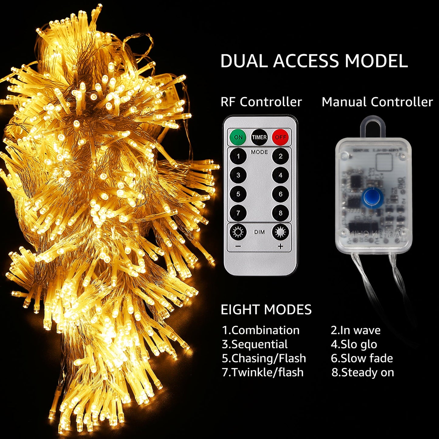 Extendable LED String Lights for Bedroom, Warm White