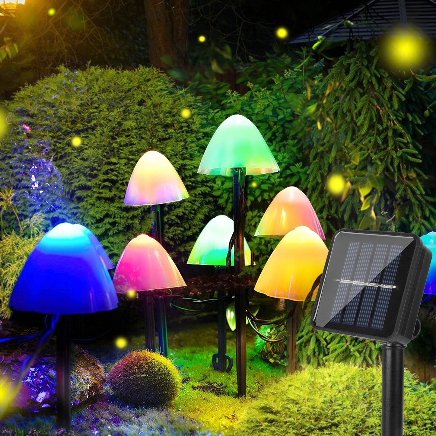 Solar LED Mushroom String Fairy Lights Outdoor