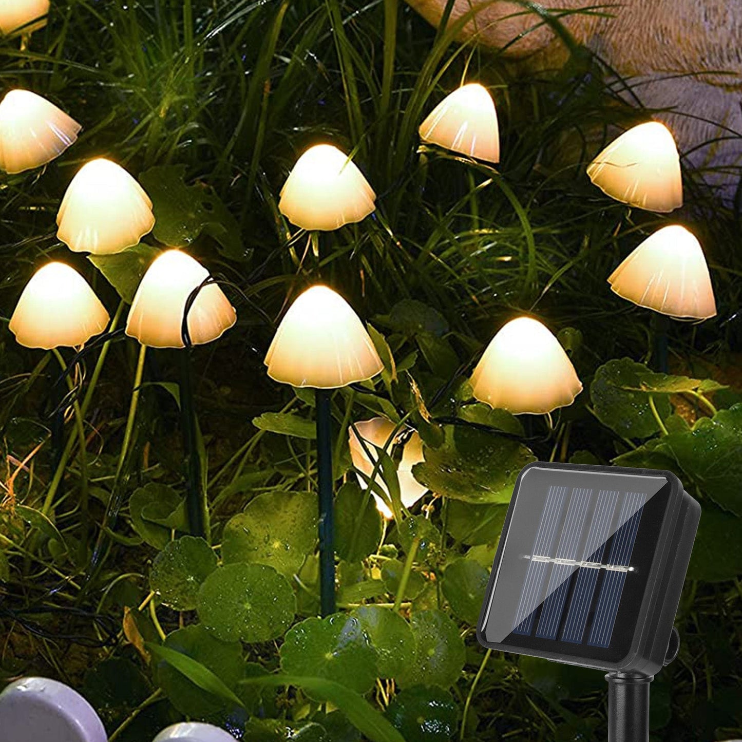 Solar LED Mushroom String Fairy Lights Outdoor