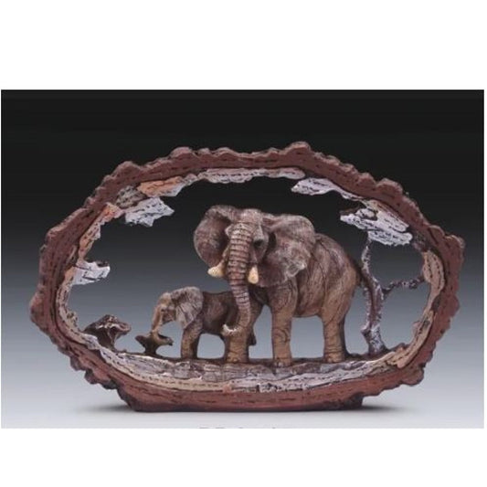 Elephant In Tree Frame Figurine