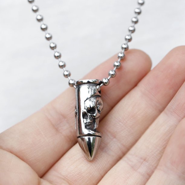 Home Punk Necklace Stainless Steel Gothic Jewelry Long Chain Cool Rock Skull Pendant Necklace