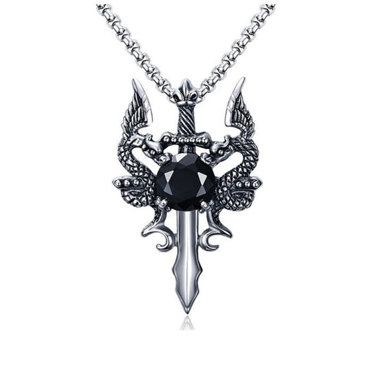 Dragon Sword Necklace Stainless Steel for Women