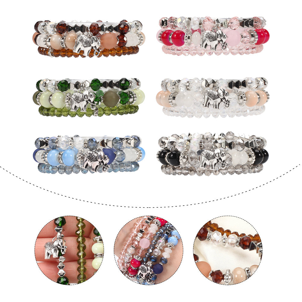 6 Sets Bohemian Style Multi Layer Bracelet for Women