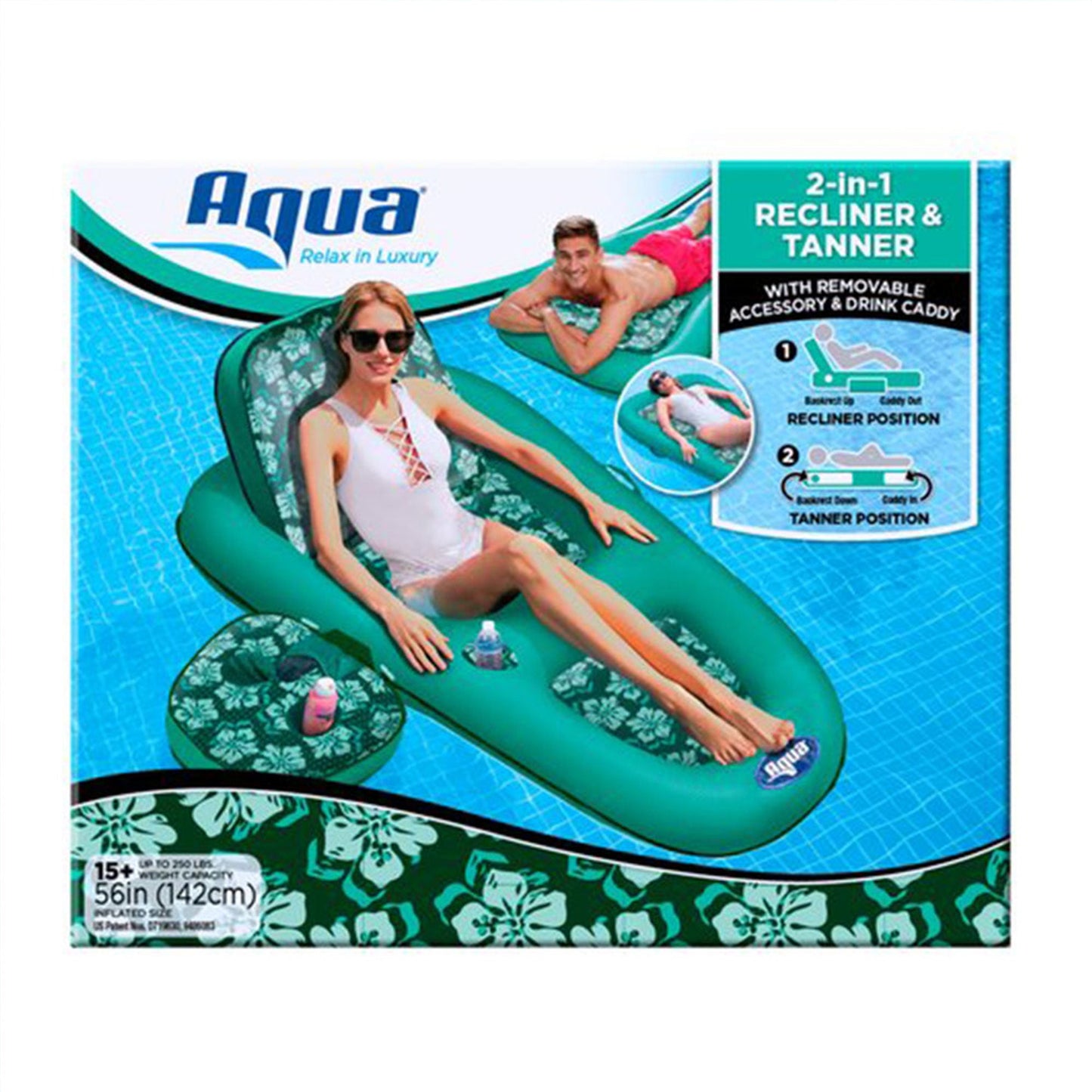 2 in 1 Convertible Water Lounger Pool Inflatable