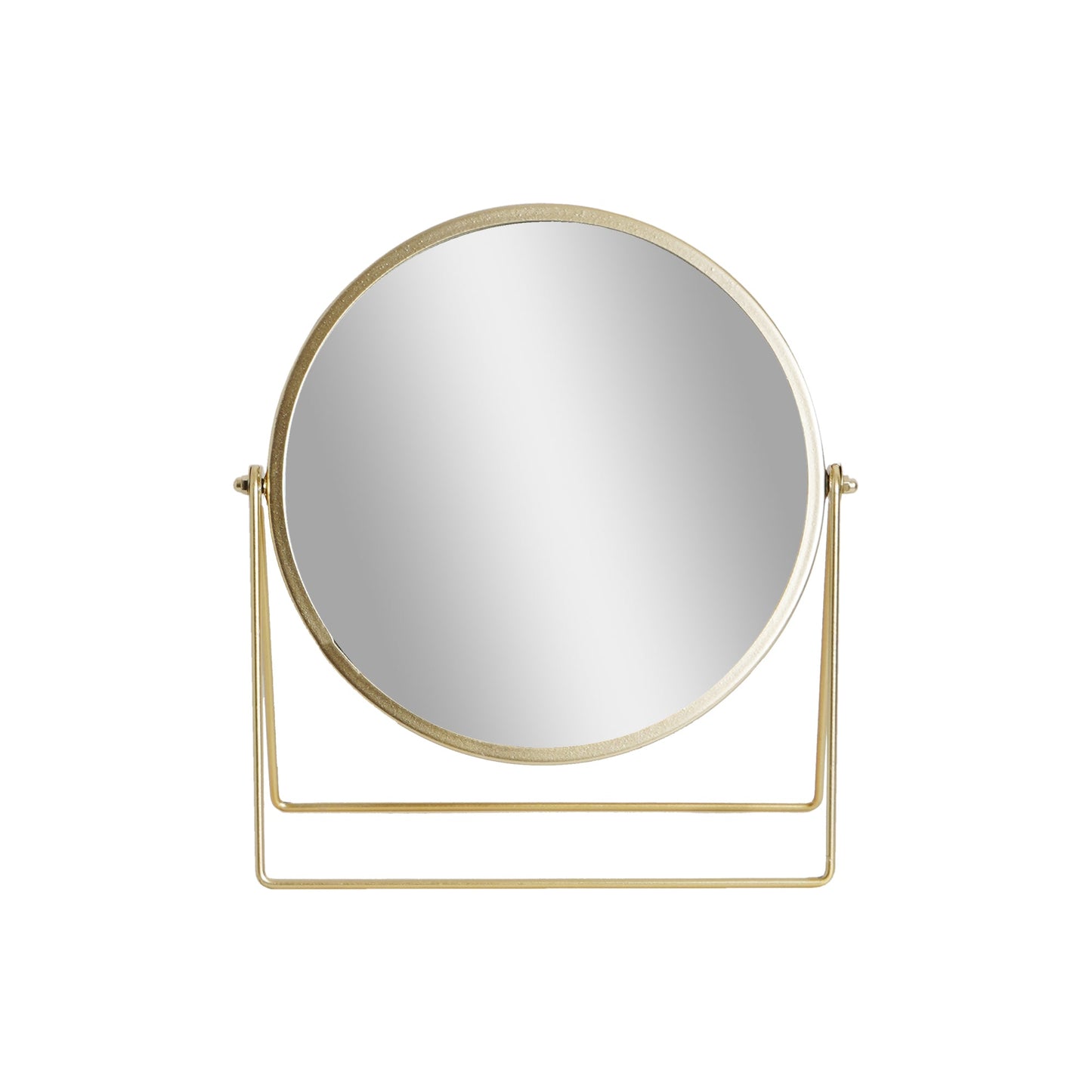 Gold Round Swivel Metal Vanity Mirror - 10" x 12"