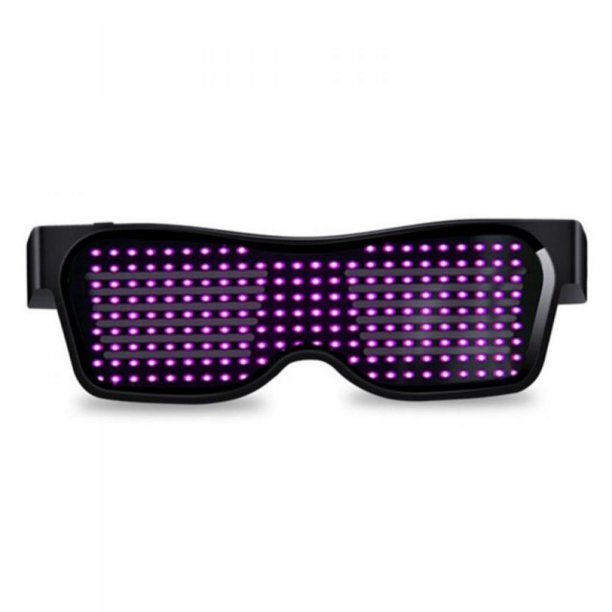 Pink LED Customizable Bluetooth Glasses for Party, APP Control LED Display Smart Glasses, USB Rechargeable