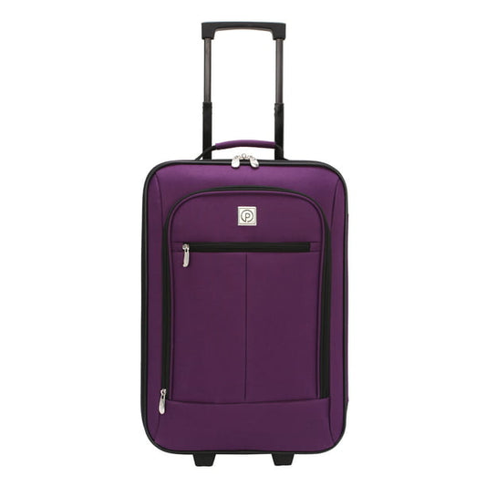 Pilot Case 18" Carry-on Luggage, Purple, 12.5"L x 6.5"D x 19.25"H