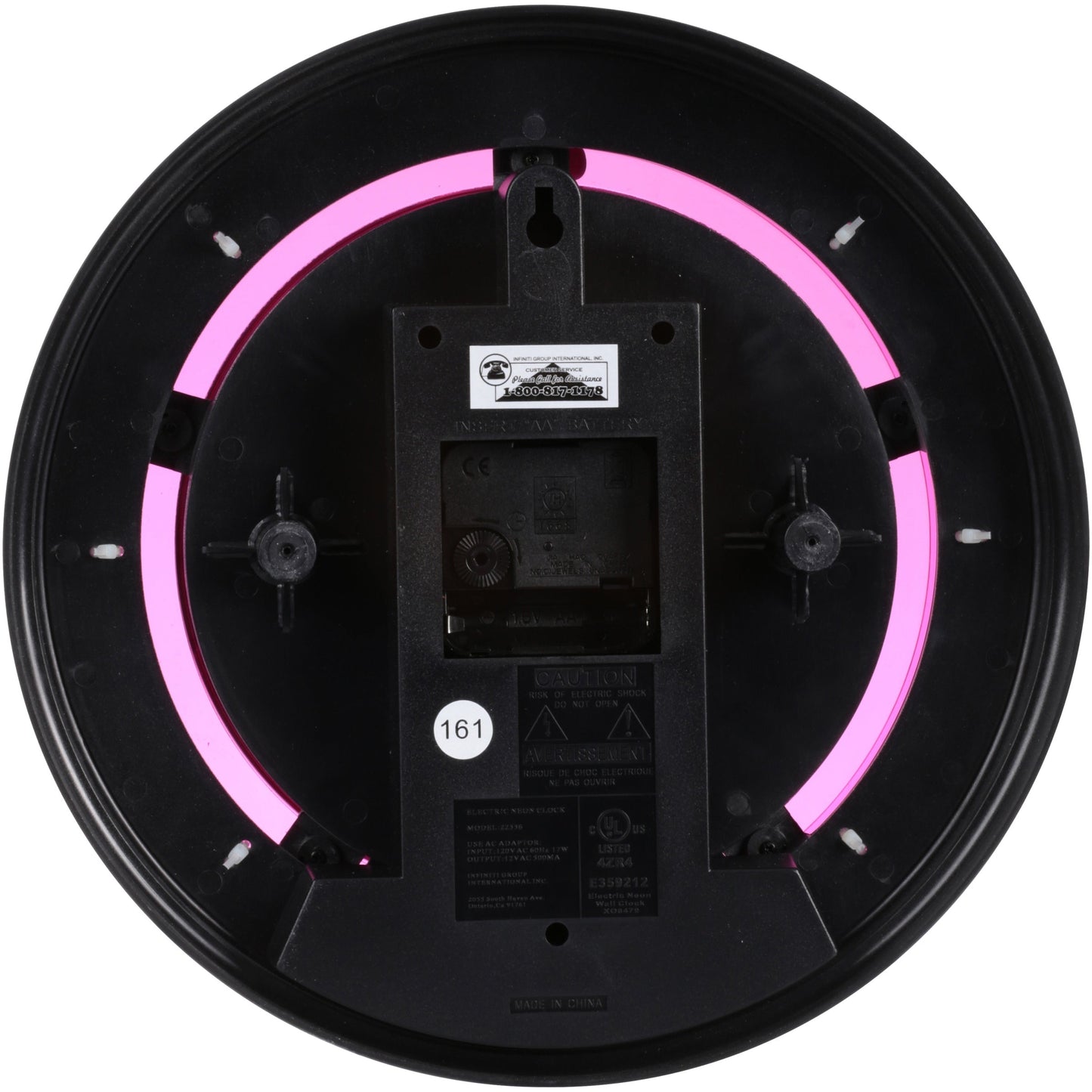 Indoor 11" Pink Arabic Neon Wall Clock