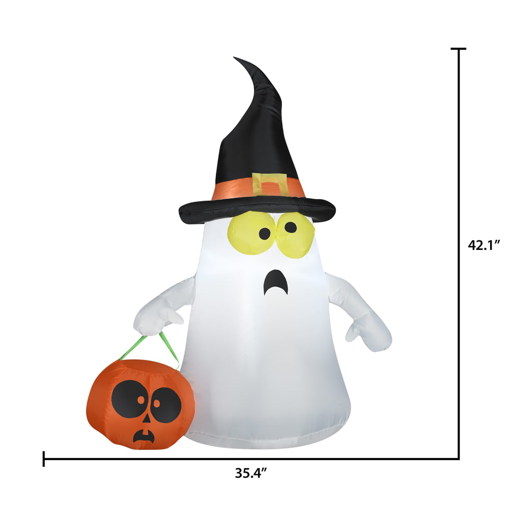 Halloween Inflatables Outdoor Ghost with Witch Hat