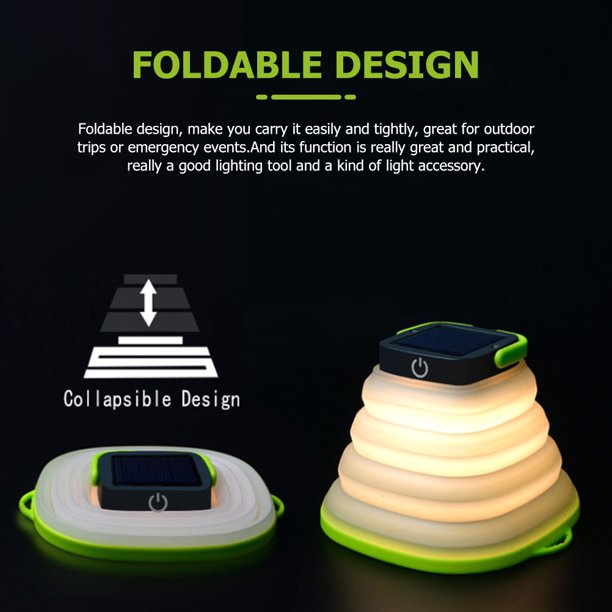 Folding Solar Tent Lamp - USB Charging