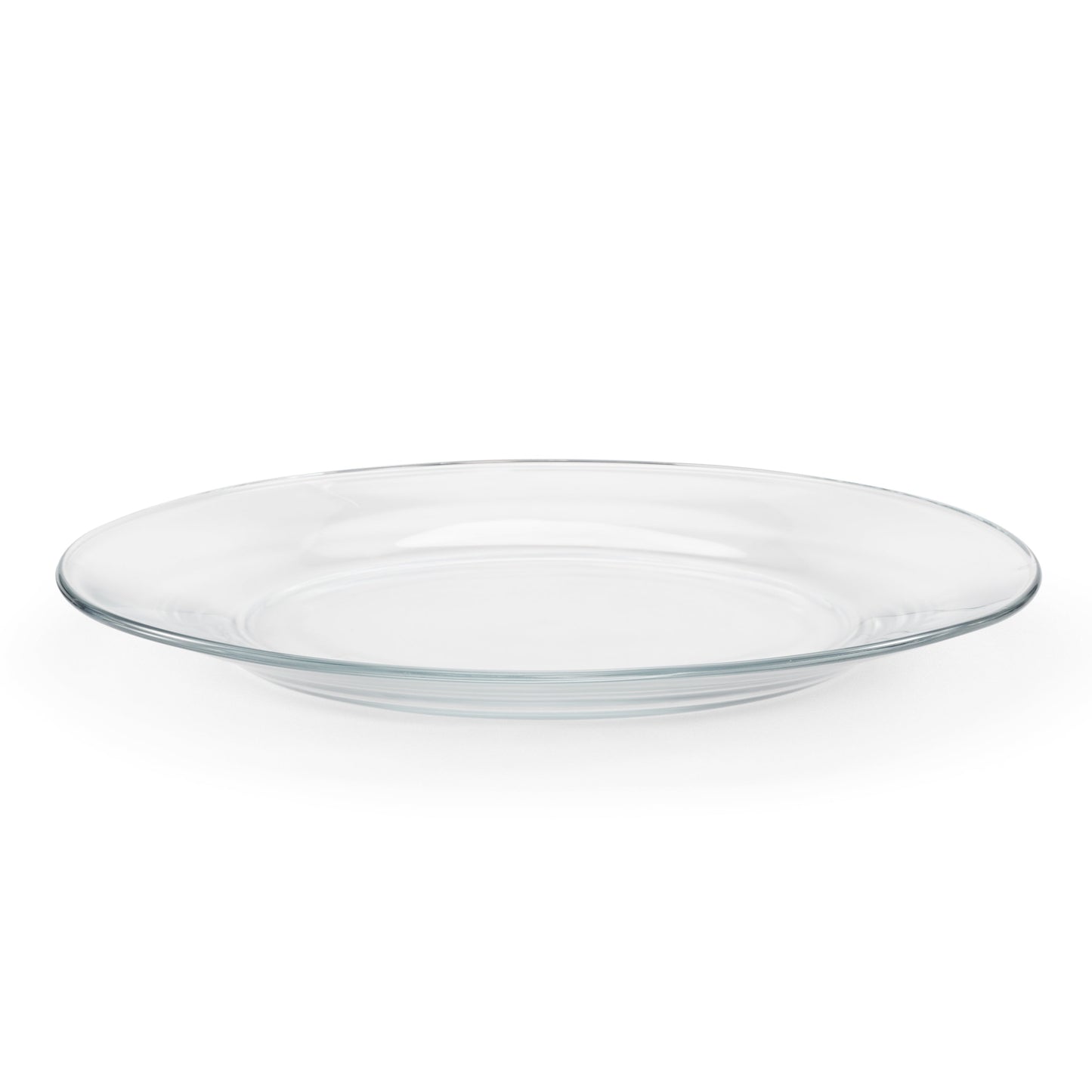 Set of 12 Round Glass Dinner Plates