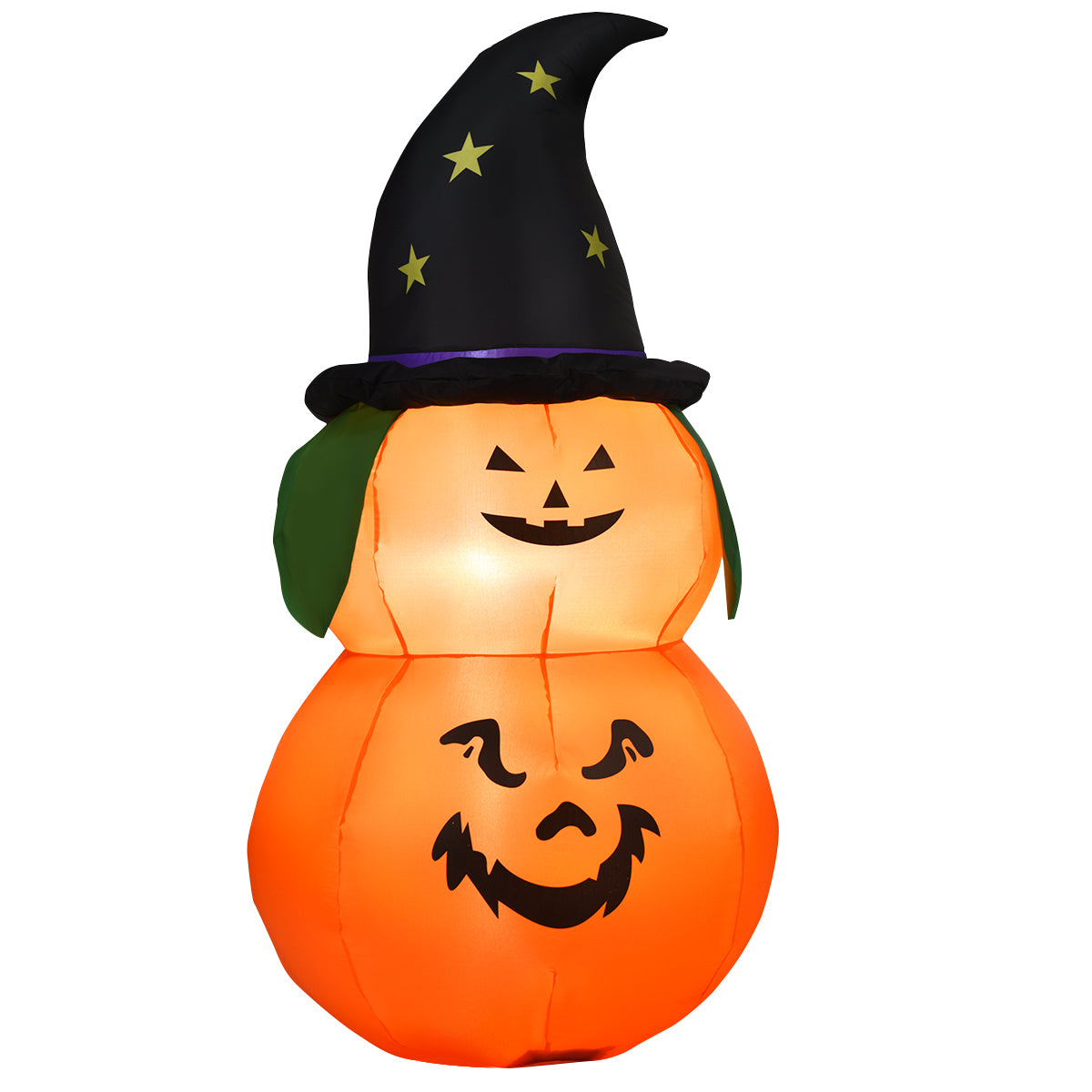 5' Inflatable Halloween Witch Hat Pumpkin  w/ LED Light