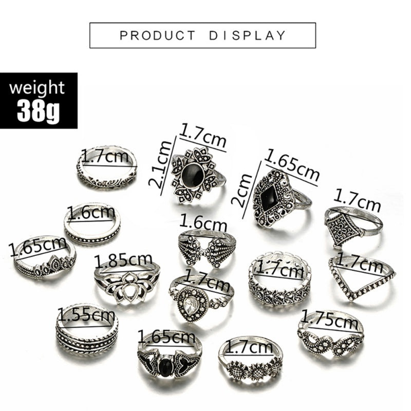 15 Pcs Vintage Knuckle Ring Set for Women