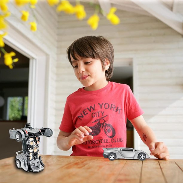 Transforming Car Robot Toys for Kids Boys Girls-Gray