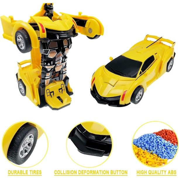 Transforming Cars Robot Toys, Inertia Driven Christmas Birthday Gifts for Kids Boys