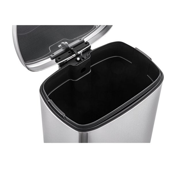 Silver Rectangular Step Garbage Can 3 Piece Combo