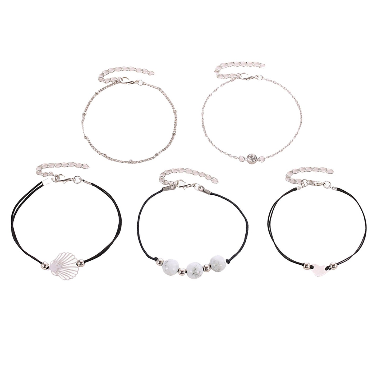 Boho Multilayer Bracelet Set Women Cuff Bangle Chain