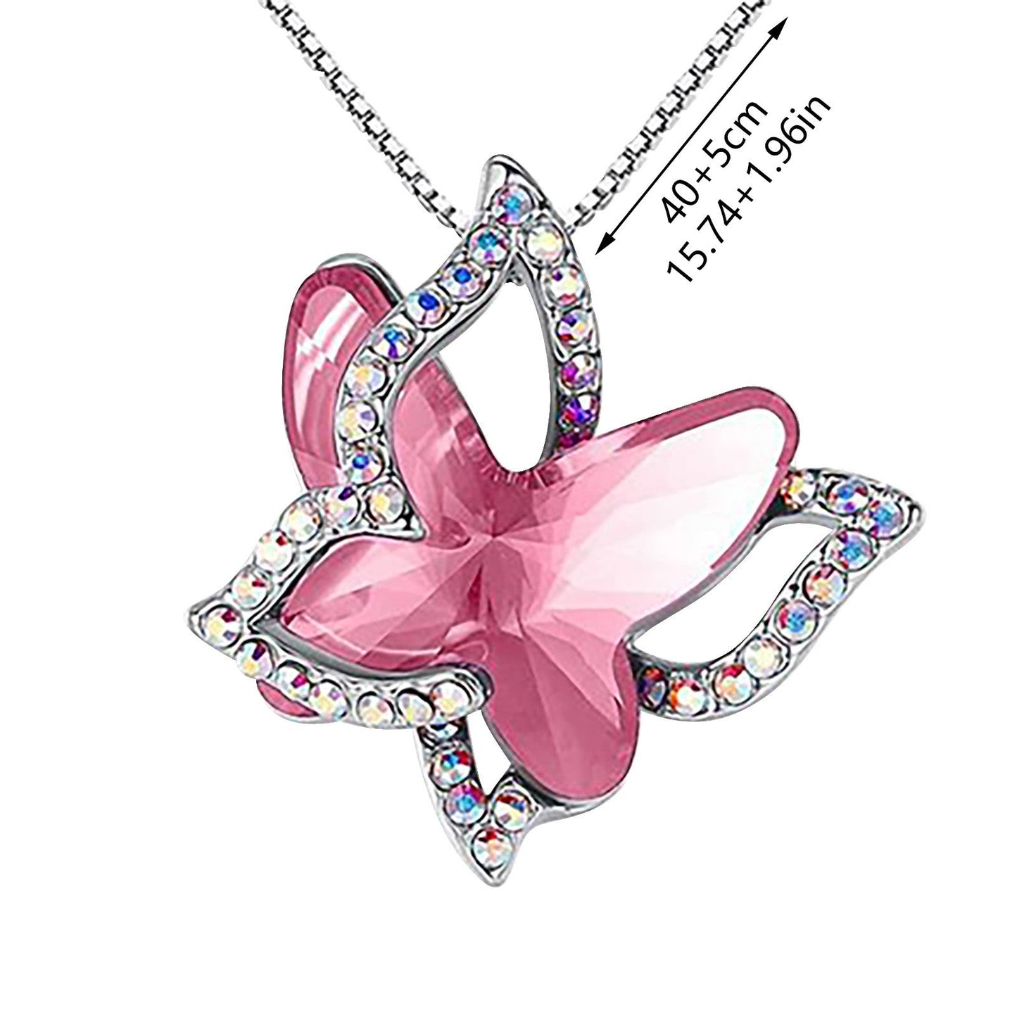 Crystal Butterfly Necklace for Women