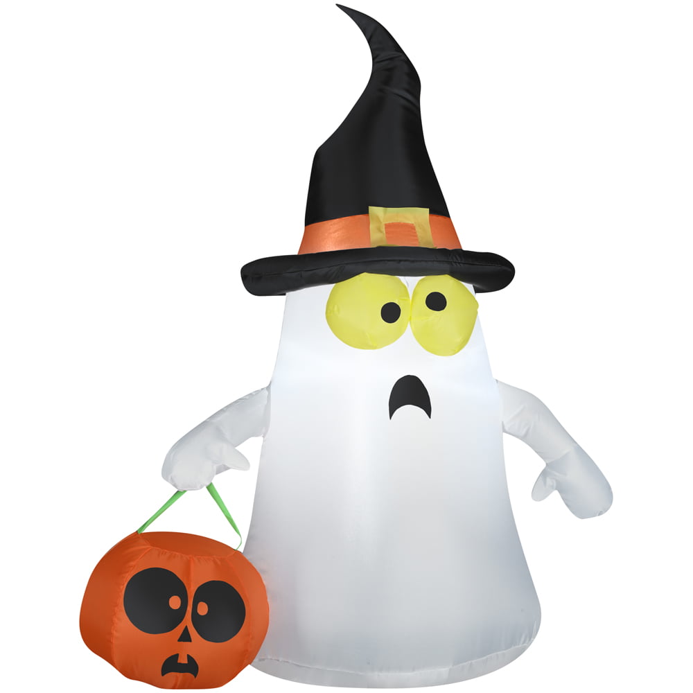 Halloween Inflatables Outdoor Ghost with Witch Hat
