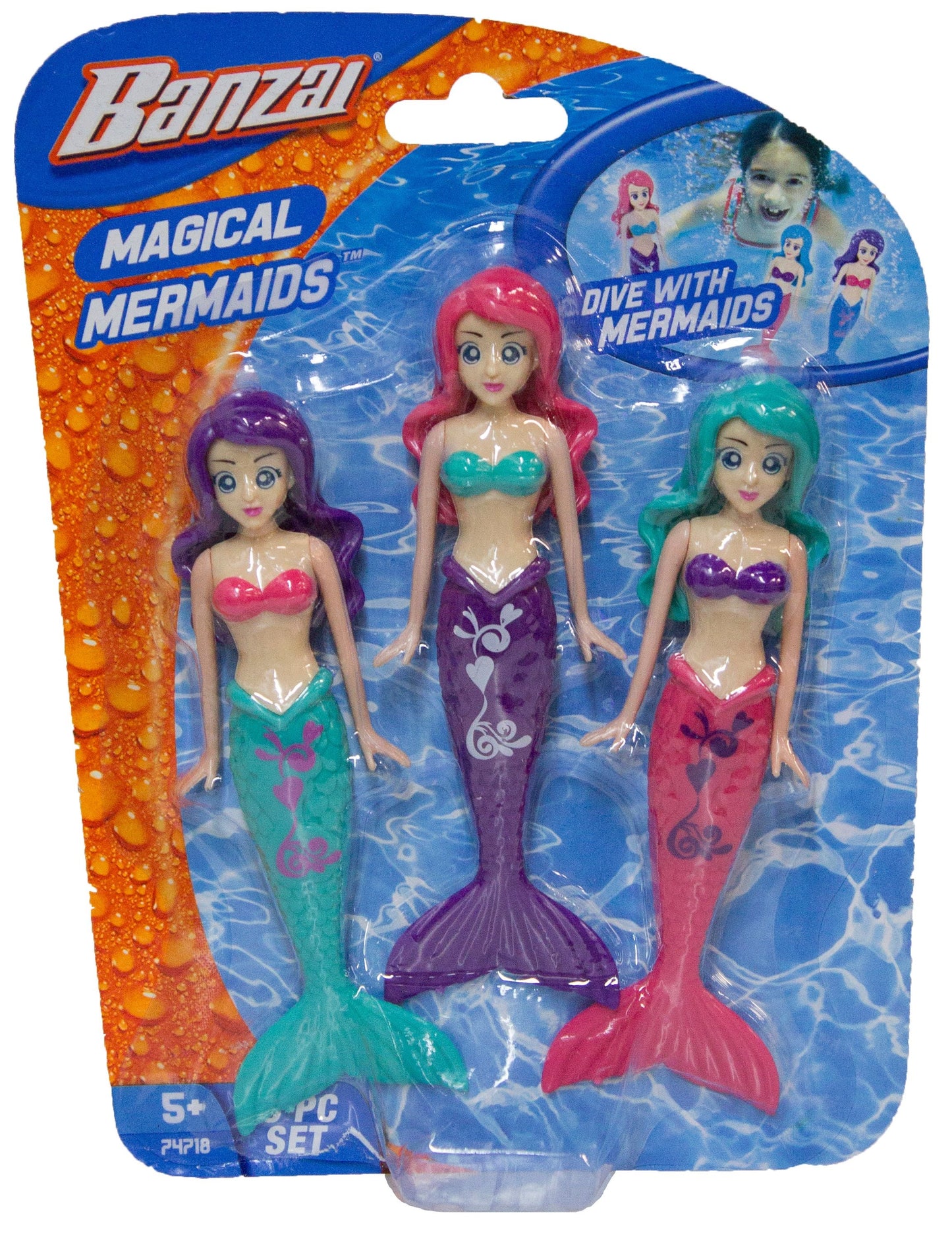 Set of 3 Magical Mermaids Dive Pool Toys for Kids