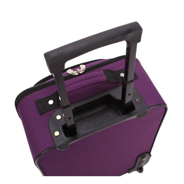 Pilot Case 18" Carry-on Luggage, Purple, 12.5"L x 6.5"D x 19.25"H