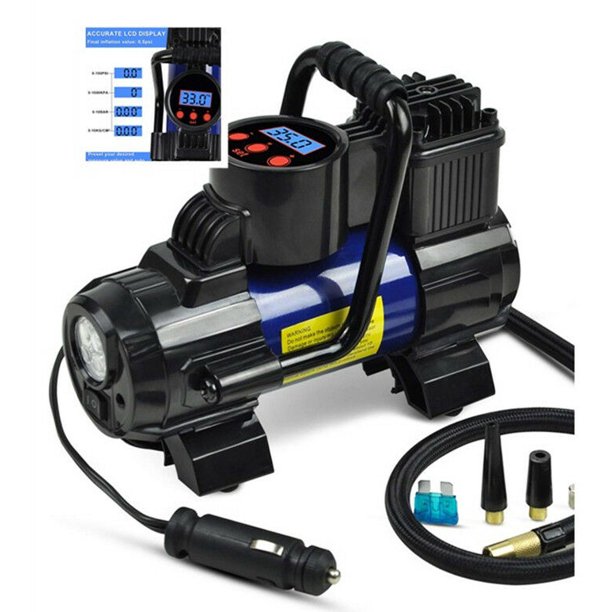 5 Heavy Duty Portable 12V 1 Car Tire Inflator Pump Air Compressor 140W 150 PSI, Blue