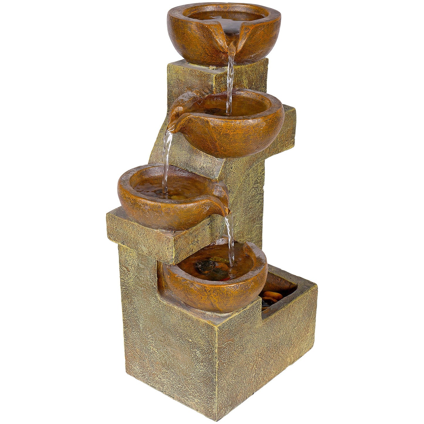 17" 4-Tier Southwestern Cascading Tabletop Fountain