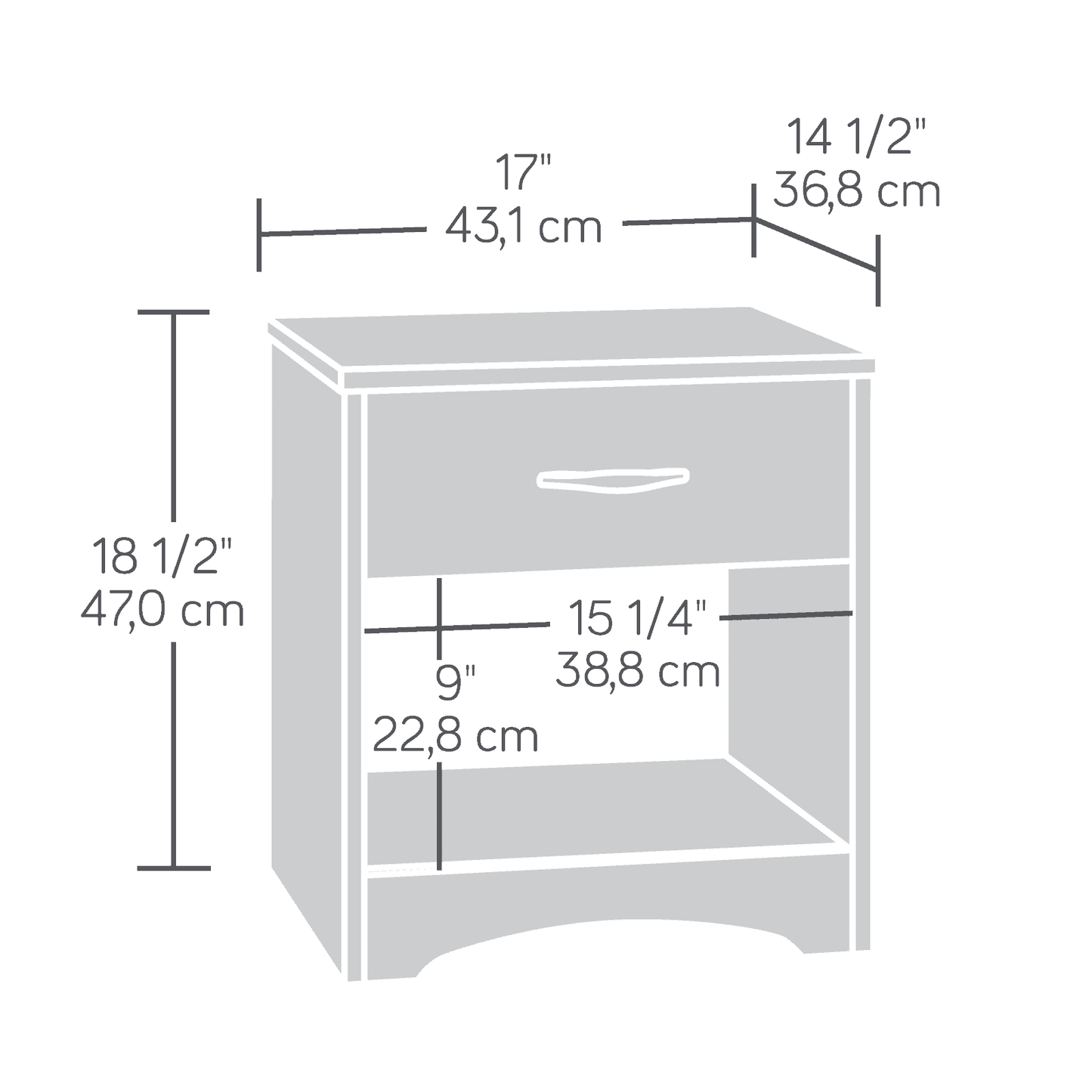 Modern 1-Drawer Nightstand