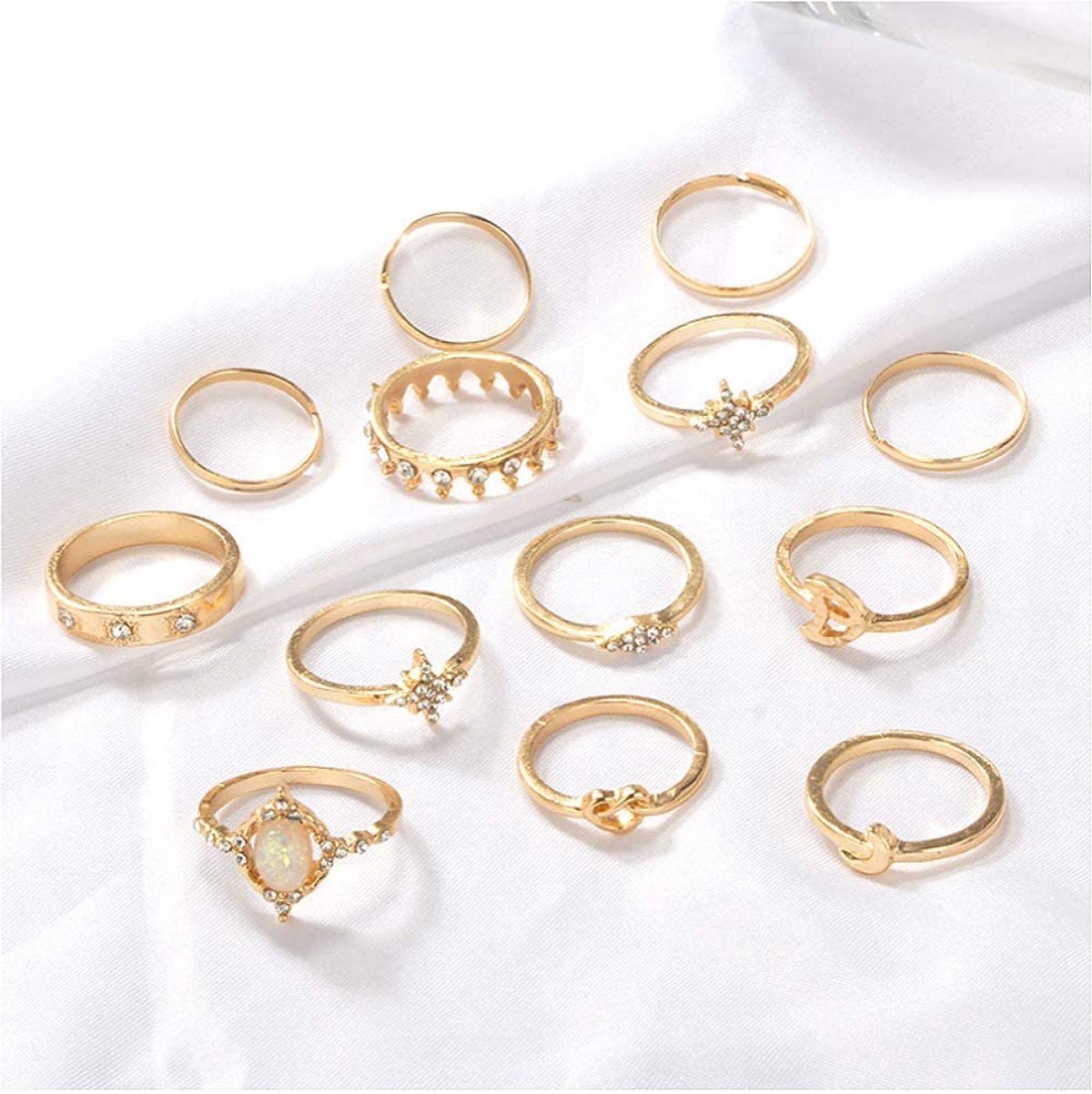 13Pcs Women Rings Knuckle Set Gold Bohemian