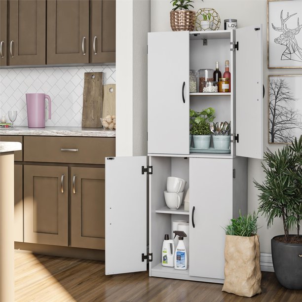 4-Door 5' Storage Cabinet, Dove Gray