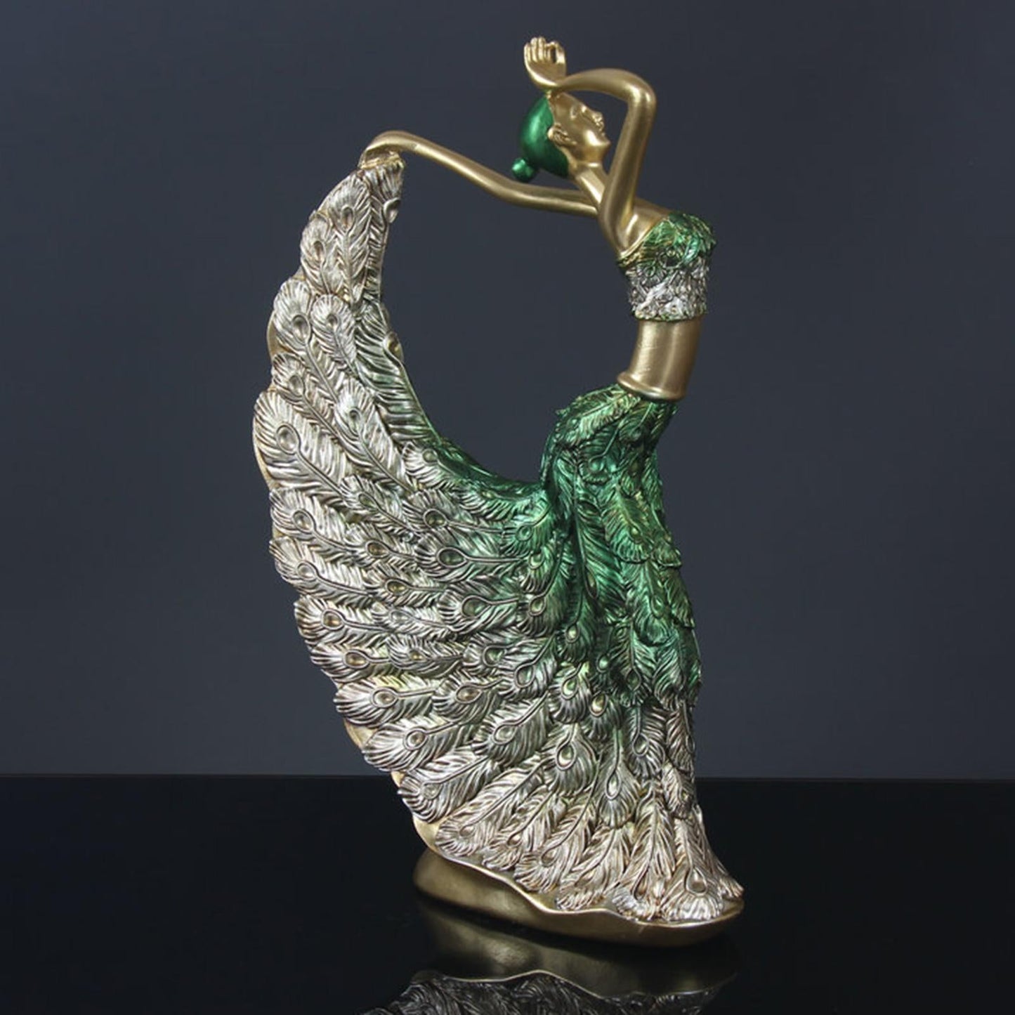 Peacock Dancer Figurine Art Statue Home Decoration