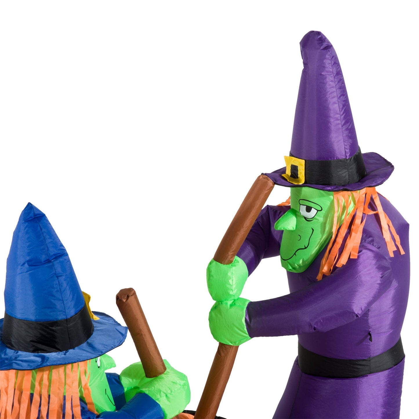 6' Halloween Decoration Inflatable Witches Around A Black Cauldron