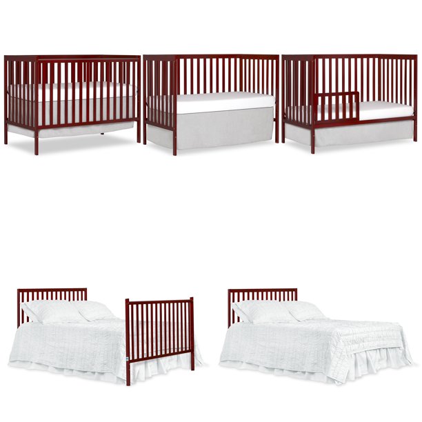 5-in-1 Convertible Crib in Cherry