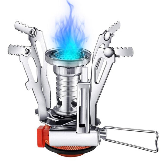 Portable Camping Stove Mini Foldable Outdoor Furnace Cooking Piezo Ignition 1Burner