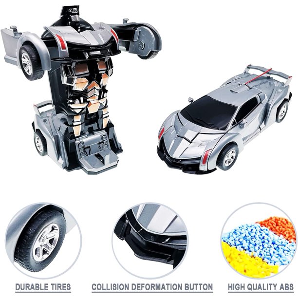 Transforming Car Robot Toys for Kids Boys Girls-Gray