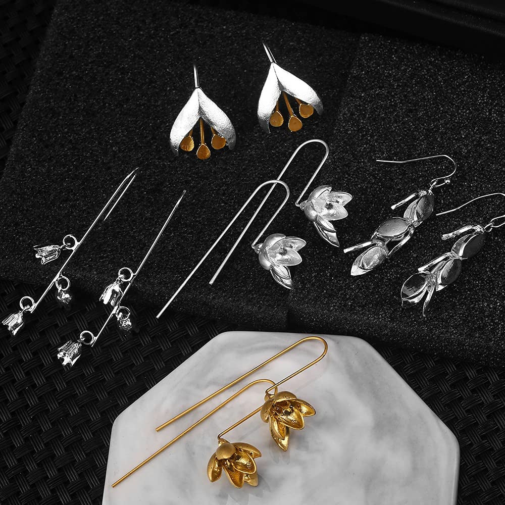 14 Pairs Teardrop Druse Crystal Drop Dangle Hoop Earring Jewelry Set